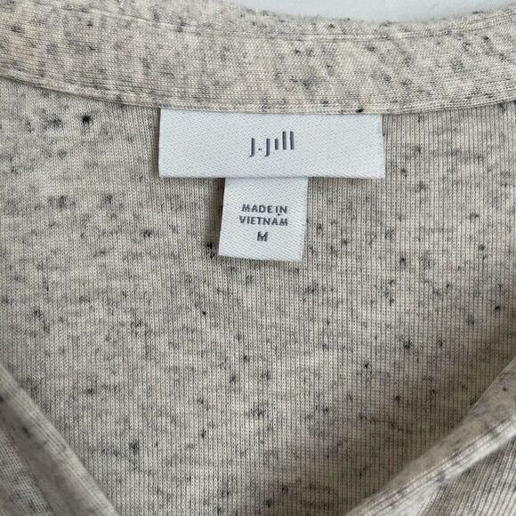 🟢J. Jill Faux Wrap Long Sleeve Top Cream Heather M - Picture 6 of 7